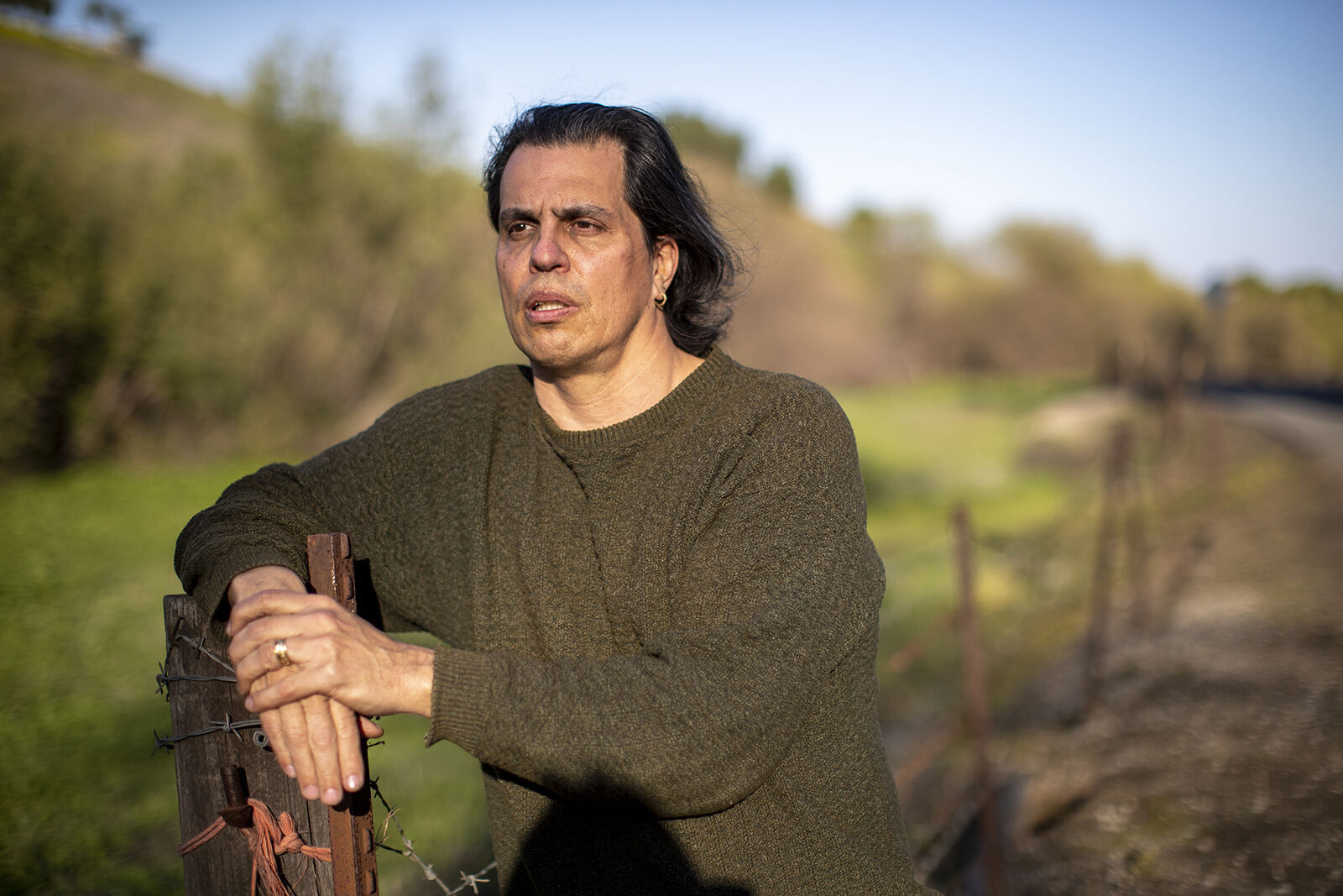 Historian Paul Spitzzeri stands on English Road, which is home to several equestrian properties in Chino Hills.